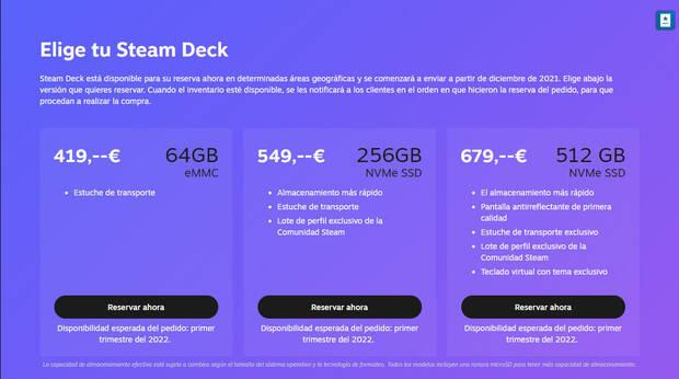 Steam Deck reservas