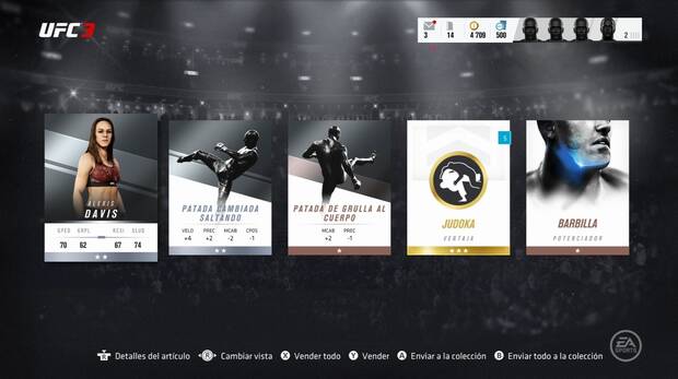 Conseguir cromos de oro nos permitirá personalizar a nuestro luchador con mejores opciones.