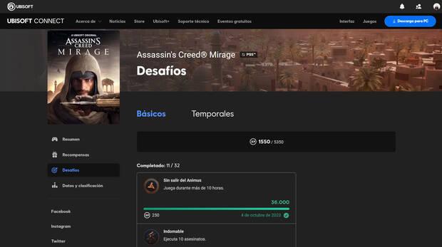 Assassin's Creed Mirage - Conseguir saldo de Ubisoft Connect