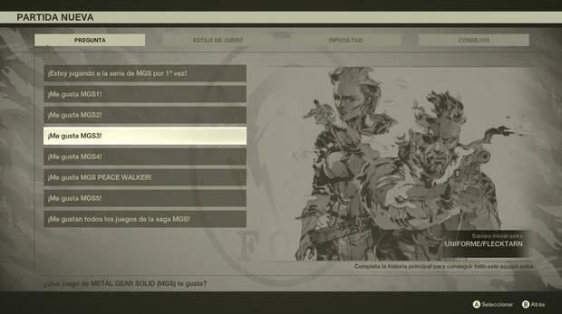 Metal Gear Solid Delta: Snake Eater para qu sirve la pregunta inicial sobre la saga?