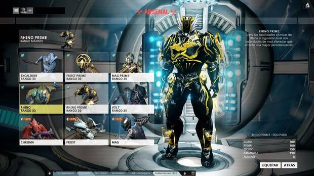 Guía Warframe - Ampliar las ranuras de almacenamiento con Platinum