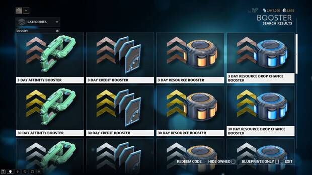 Guía Warframe - Cómo conseguir y usar Potenciadores de Créditos