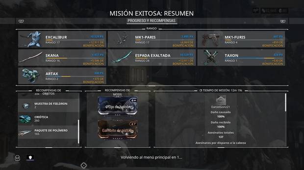Guía Warframe - cómo conseguir afinidad rápidamente