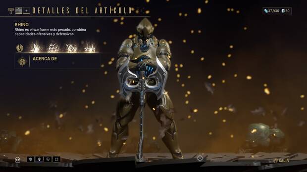 Cómo conseguir gratis al Warframe Rhino y requisitos de fabricación