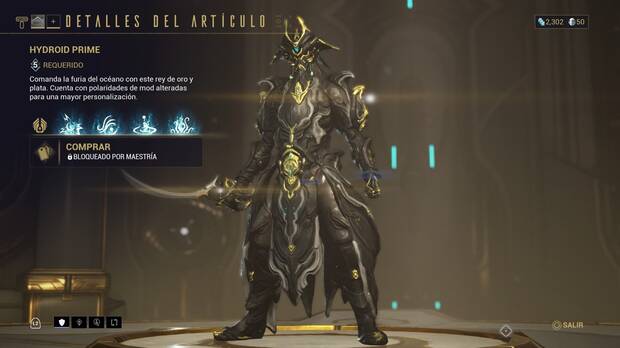 Guía Warframe - Cómo se consiguen los planos y requisitos de fabricación de Hydroid Prime