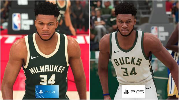 Comparativa grfica NBA 2K21 en PS4 y PS5