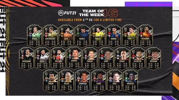FIFA 21 - El Team of the Week 16 de FUT 21