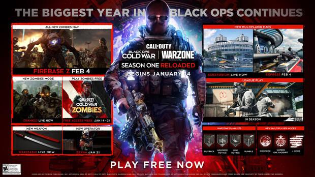 COD Black Ops Cold War y Warzone: Actualizacin Reloaded - Contenidos