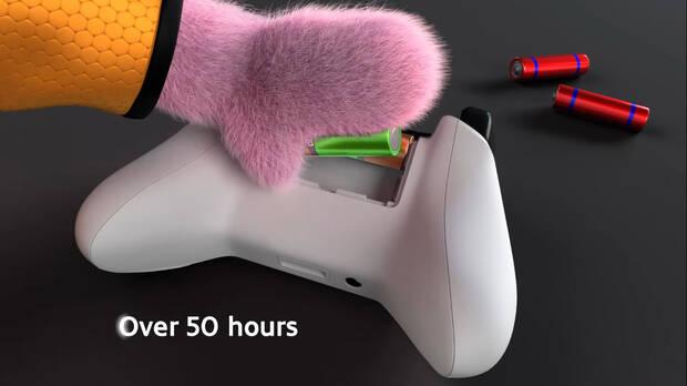 Duracell Bunny replaces the batteries in an Xbox controller.