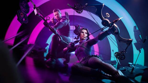 As son las skins filtradas de Clint Barton y Kate Bishop en Fortnite