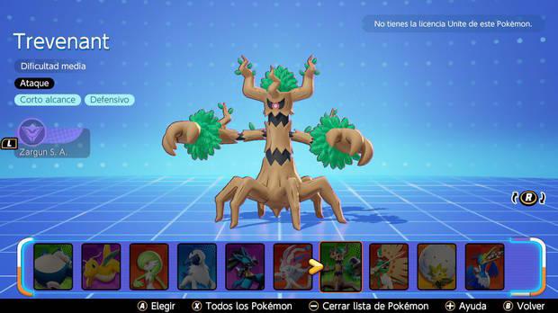 Pokémon Unite - Datos básicos de Trevenant