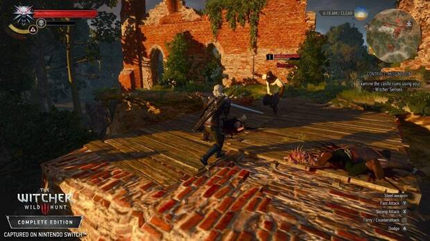 Captura de The Witcher 3 en Switch.