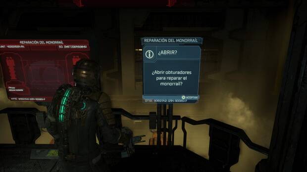 Dead Space Remake - Capítulo 1: Puzle de obturadores para reparar el monorraíl
