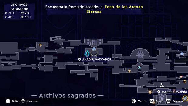 Prince of Persia: The Lost Crown - Localización en el mapa de las salas secretas del Templo del Conocimiento