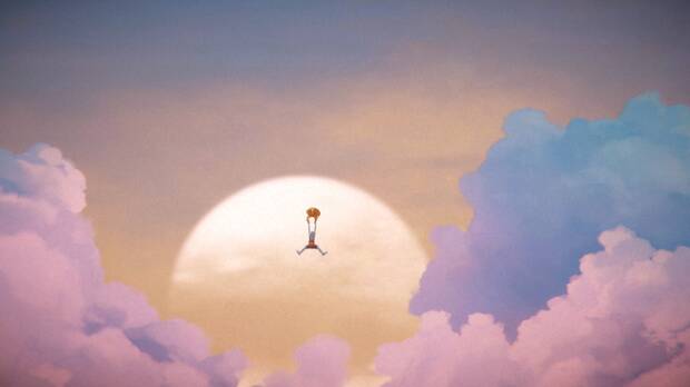 La expresividad de las animaciones conducen el carisma del personaje protagonista, cuya felicidad contrasta con el ambiente apocalíptico.