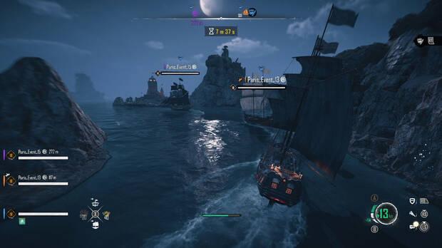 Procedimos a disfrutar del endgame junto a otros piratas, cada uno usando barcos diferentes para formar un equipo equilibrado.