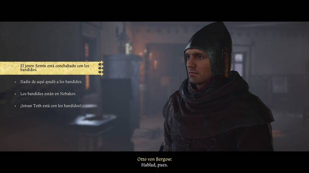 Kingdom Come: Deliverance 2 - Contarle a Von Bergow la verdad sobre Olda Semín o mentirle en Un mal necesario