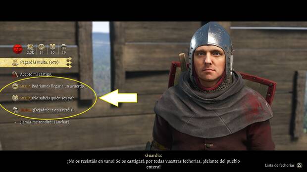 Kingdom Come: Deliverance 2 - Intentar librarse de un delito con un diálogo de persuasión