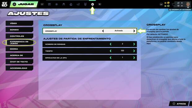 2XKO - Cambiar el ajuste de crossplay