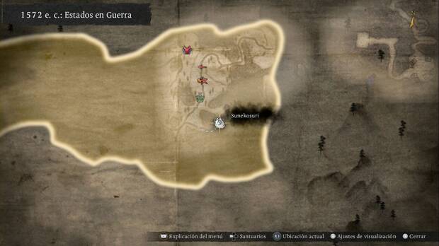 Nioh 3 - Sunekosuri del R�o Tenryu, ubicaci�n del Sunekosuri #1 en la zona este de la regi�n