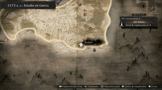 Kodama en el R�o Tenryu, ubicaci�n del kodama #1 en el pueblo de la esquina sudeste