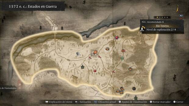 Nioh 3 - Amrita en el R�o Tenryu, ubicaci�n de la amrita #2 al oeste del cruce norte de los arrozales