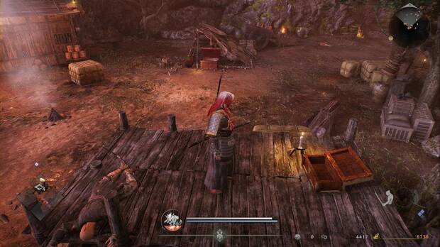 Nioh 3 - Cofres en el R�o Tenryu, ubicaci�n del cofre #2 en la esquina sudeste de la base enemiga del nordeste