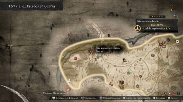 Nioh 3 - Misiones secundarias de 1572, punto donde se activa la misi�n Una gota de esperanza