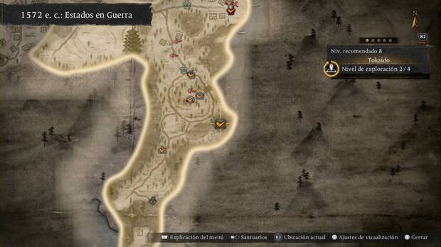 Nioh 3 - Objetos de valor en Tokaido, ubicaci�n del Paso ligero Pesado