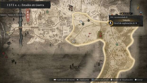 Nioh 3 - Amrita de Tokaido, ubicaci�n de la amrita de la esquina suroeste