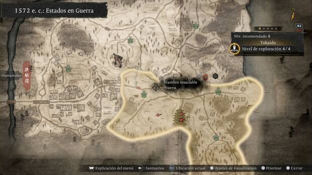 Nioh 3 - Misiones secundarias, Hambre insaciable: ubicaci�n del esp�ritu que activa la misi�n