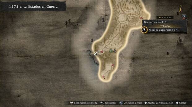 Nioh 3 - Amrita de Tokaido, ubicaci�n de la amrita de la zona m�s al sur en la parte sudeste de la regi�n