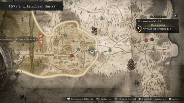 Nioh 3 - Cofres en Hamamatsu, ubicaci�n del cofre #2 en la zona este-sudeste de la regi�n, en la parte este de la aldea