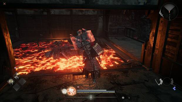 Nioh 3 - El Purgatorio manifestado, zona de la casa en la que saltar a la derecha