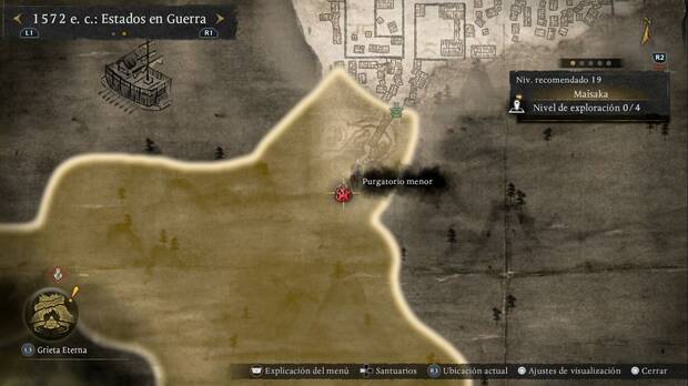 Nioh 3 - Purgatorios menores de Maisaka, ubicaci�n del purgatorio de la zona nordeste