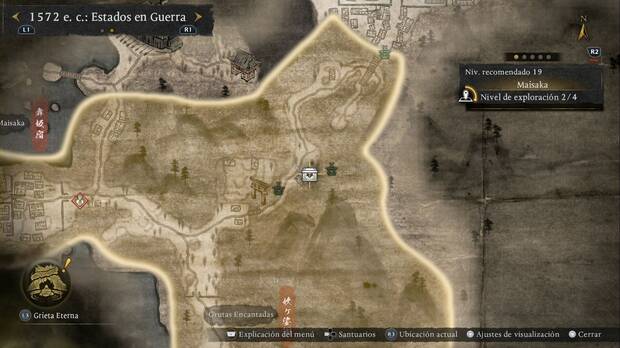 Nioh 3 - Cofres en Maisaka, ubicaic�n del cofre de la zona este-nordeste en una caba�a junto al sendero