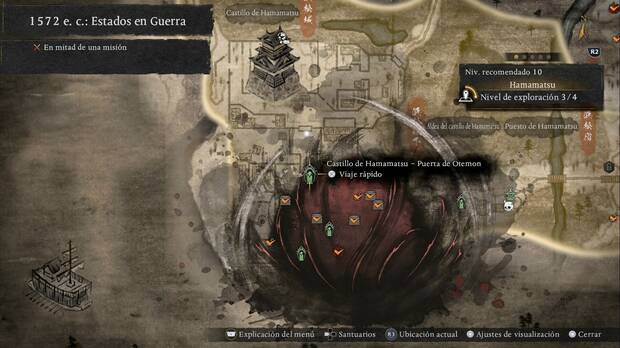 Nioh 3 - Estatuas de bodhisattva  en Hamamatsu, ubicaci�n de la estatua Castillo de Hamamatsu - Puerta de Otemon