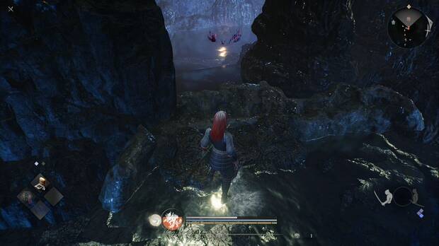 Nioh 3 - El demonio de las Grutas Encantadas, arrepticio Umi-bozu cerca del santuario Estanque de las Simas
