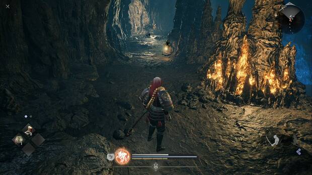 Nioh 3 - El demonio de las Grutas Encantadas, amrita en las Grutas Encantadas, en la primera zona con Moradores