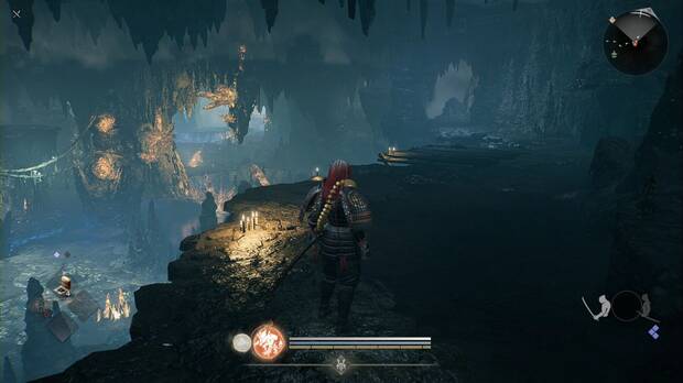 Nioh 3 - El demonio de las Grutas Encantadas, desv�o al norte en la pared escalable desde la zona del yokai espectro