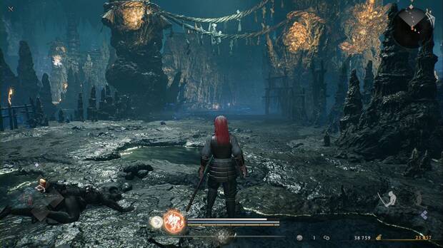 Nioh 3 - El demonio de las Grutas Encantadas, camino para continuar desde la plataforma de los Umi-bozu menores