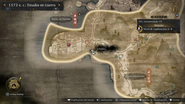 Nioh 3 - Chijiko en Maisaka, ubicaci�n del chijiko de la zona oeste