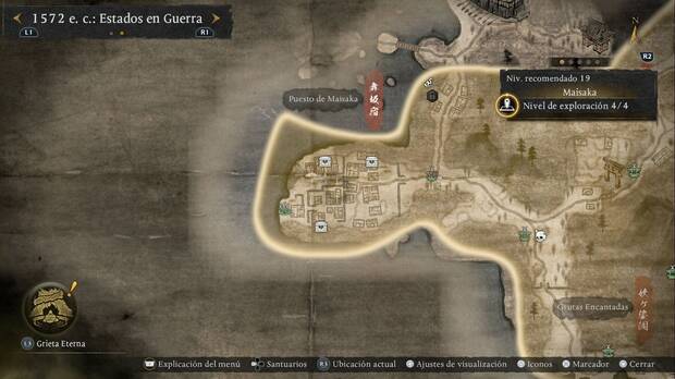 Nioh 3 - Cofres en Maisaka, ubicaci�n de los tres cofres de la base  enemiga del noroeste