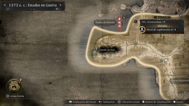 Nioh 3 - Fuentes termales de Maisaka, ubicaci�n de la fuente termal de la esquina noroeste de la regi�n