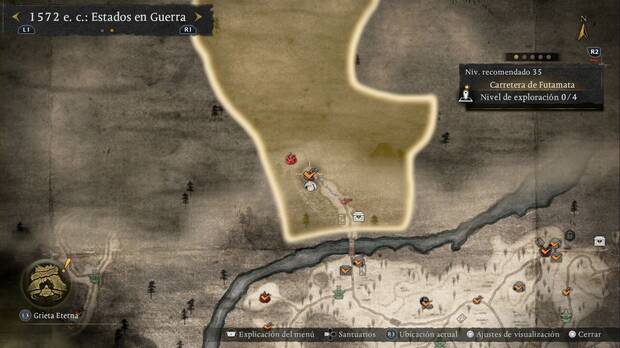 Nioh 3 - Amrita de la Carretera de Futamata, ubicaci�n de la amrita con la Hiel fantasmal para la mision Cefaleas