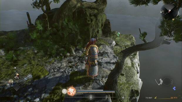 Nioh 3 - Kodama en el Lago Sanaru, ubicaci�n del kodama de la esquina suroeste