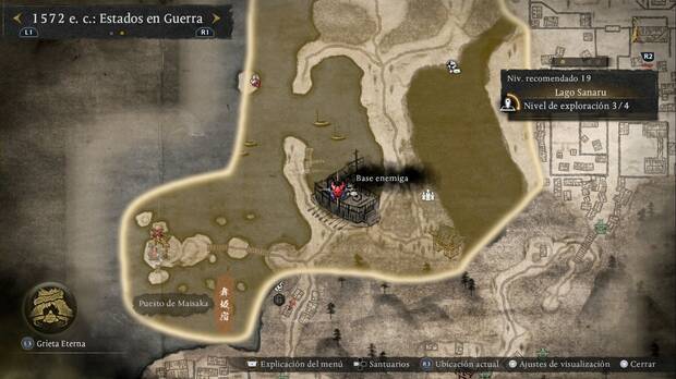 Nioh 3 - Base enemiga en la zona suroeste del Lago Sanaru