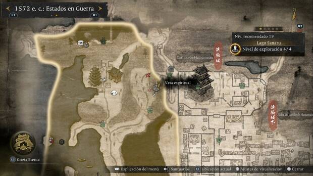 Nioh 3 - Vetas espirituales del Lago de Sanaru, veta de la zona este del pantano de la parte central