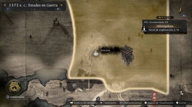 Nioh 3 - Seis jizo de Mikatagahara, ubicaci�n de los Seis jizo de la zona suroeste de Mikatagahara