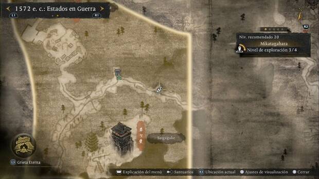 Nioh 3 - Amrita en Mikatagahara, ubicaci�n de la amrita en la zona de los esqueletos del sendero al este